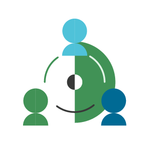 three people in a circle